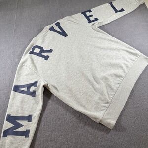 Marvel Logo Gray Sweater Mens Size M Medium Crew Neck‎ Long Sleeve